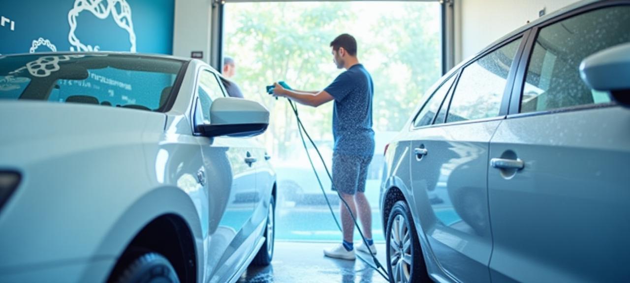 Crystal Clear Car Wash staff providing eco-friendly exterior car cleaning in Brisbane